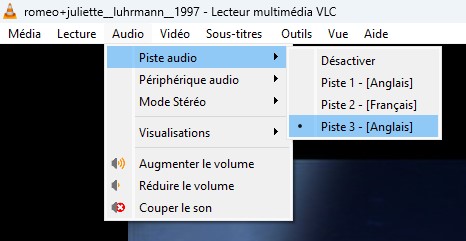 Choix de la piste audio Choix de la piste audio
