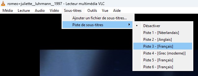 Choix des sous-titres